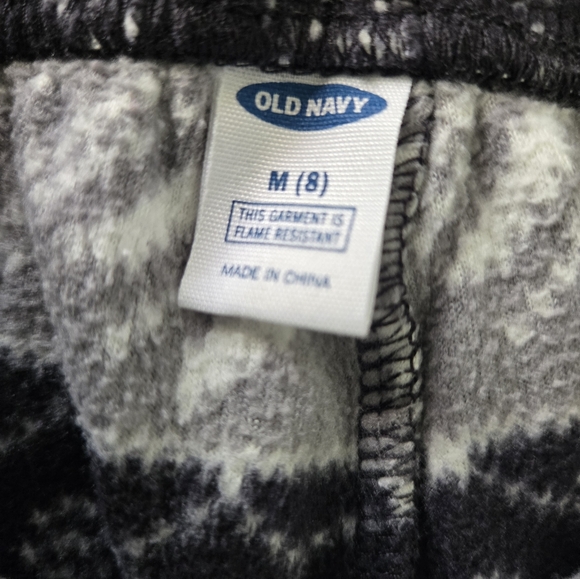 Old Navy Kids Youth Winter Fleece Pajama Set Black Gray Size Medium 8 EUC - Picture 5 of 6